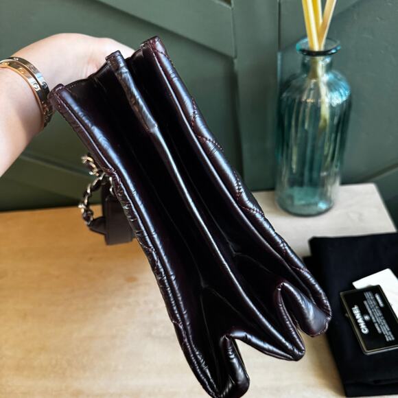 MINT XL CHANEL GRAND SHOPPING TOTE LEATHER DARK BROWN - Picture 4 of 7